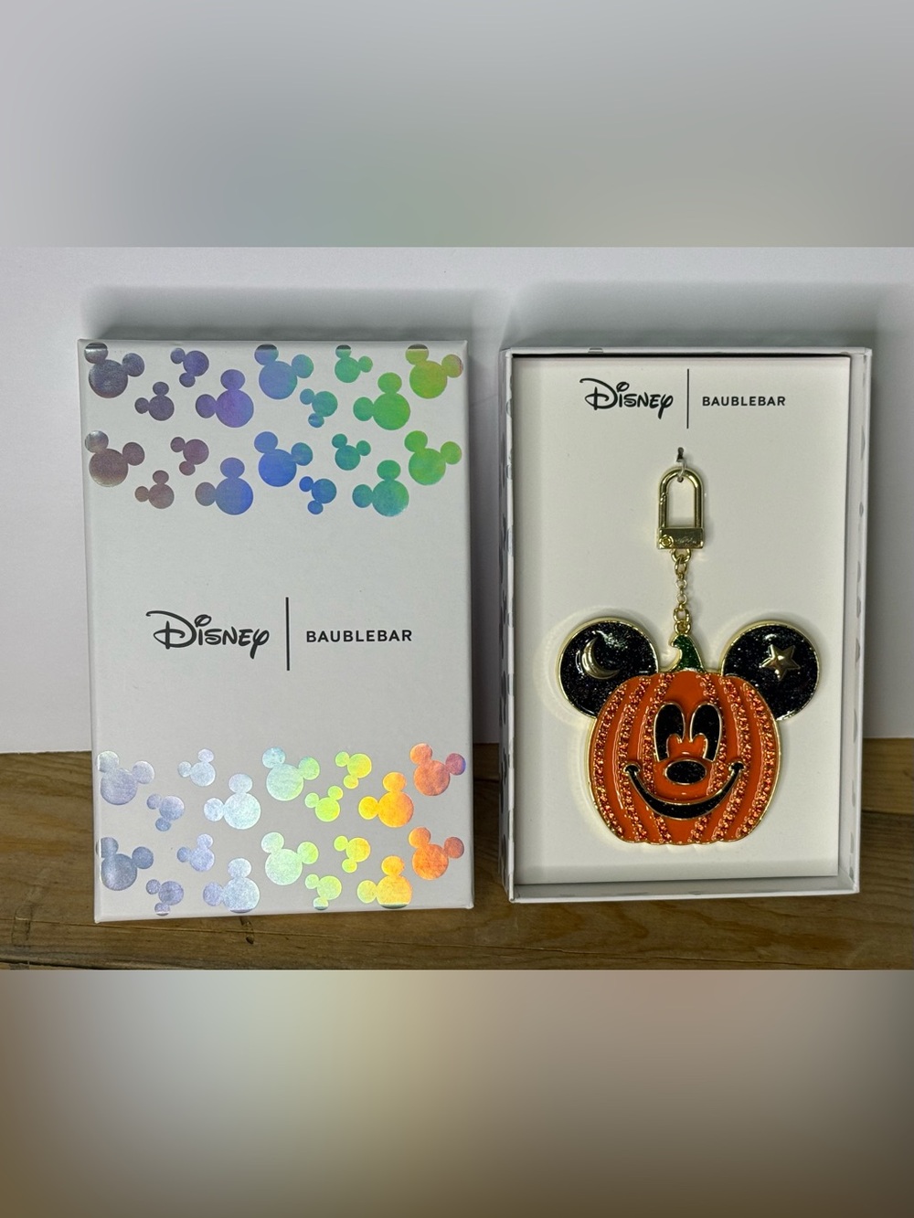 Disney BaubleBar Mickey Mouse Pumpkin Halloween Keychain Bag Charm Viral - NIB
